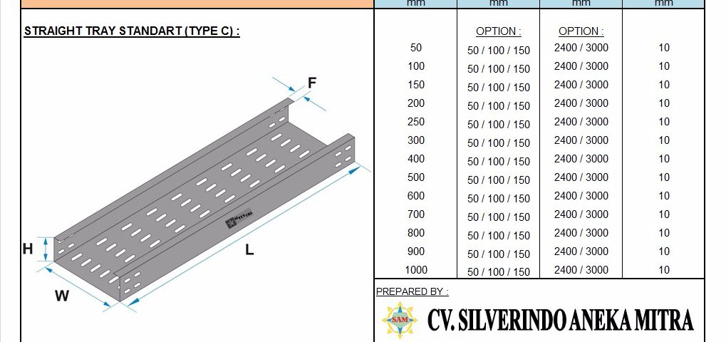 Cable tray siventra 6 Instrument cable tray siventra type c